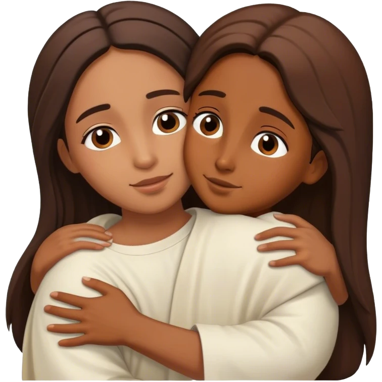 Brown hair girl hugging jesus emoji
