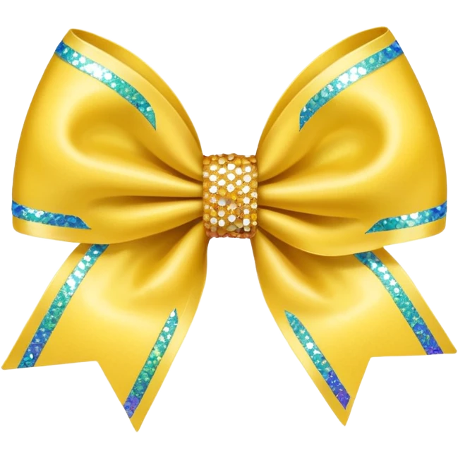 yellow flower bow with glitter emoji