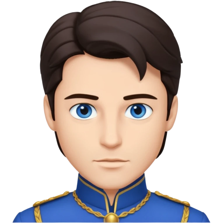 Prince Fiyero from Wicked with blue eyes, dark brown hair, blue outfit emoji