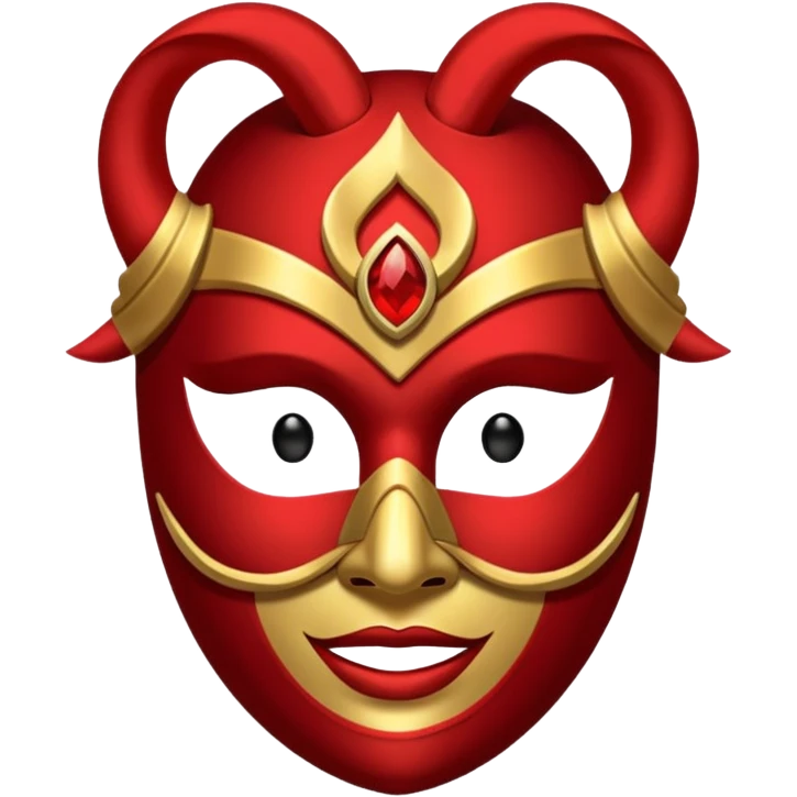 karnaval maskesi kırmızı emoji