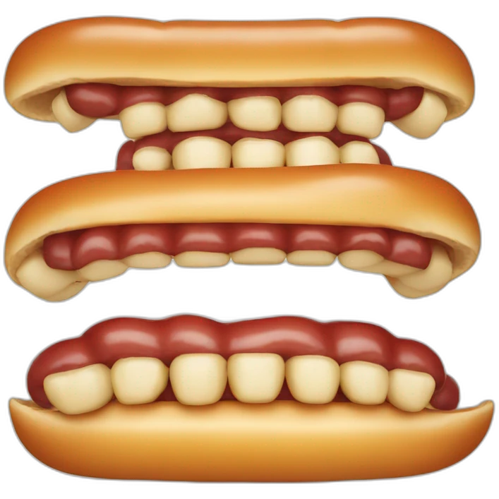 Mouth with Hotdogs for teeth emoji