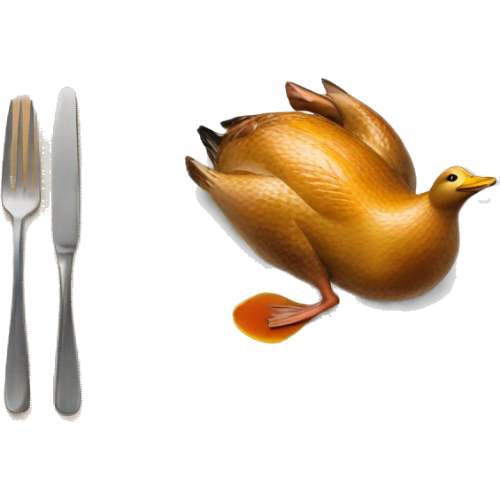Roasted duck on a plate emoji