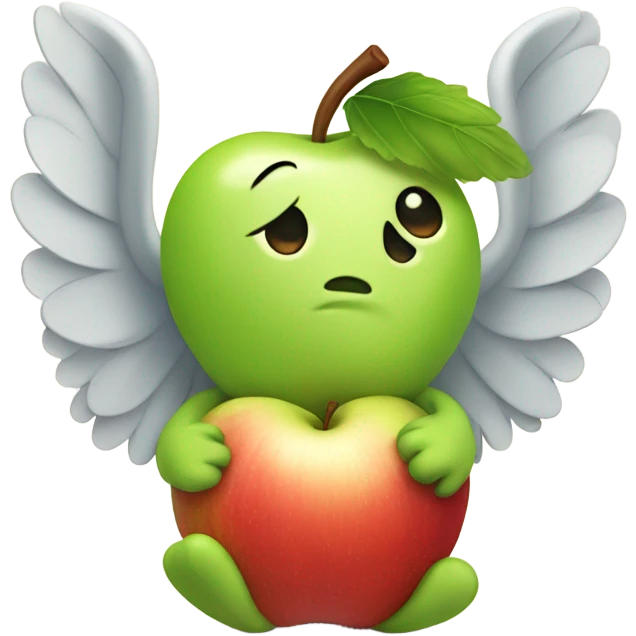 Cute apple with wings emoji