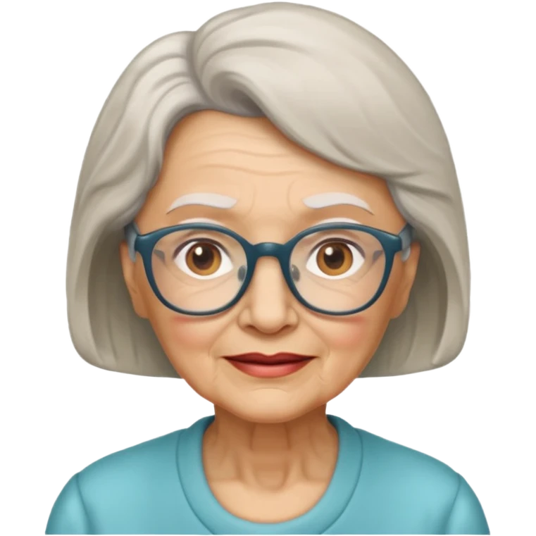 elderly woman with glasses emoji