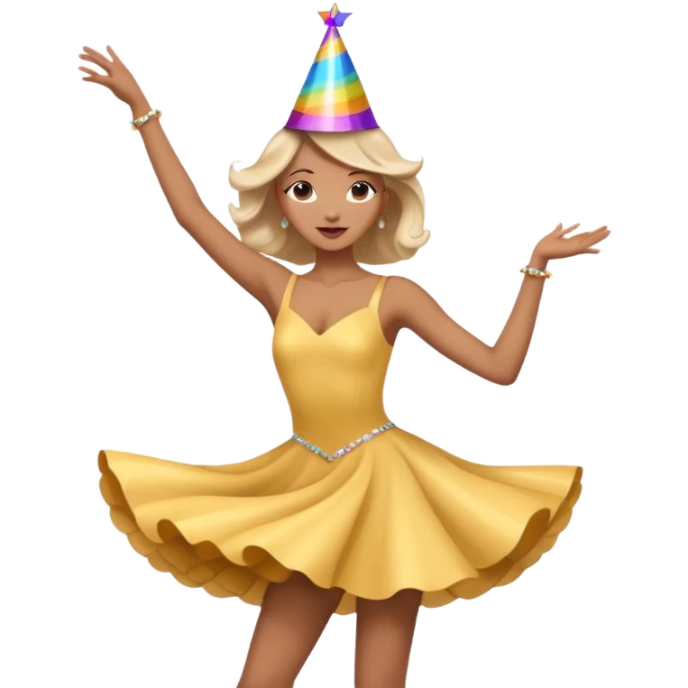 dancer mid-twirl party pose emoji