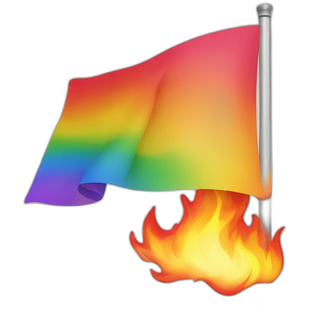 raimbow flag in fire emoji