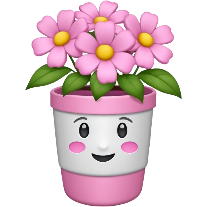 vaso branco com laço rosa sem flores emoji