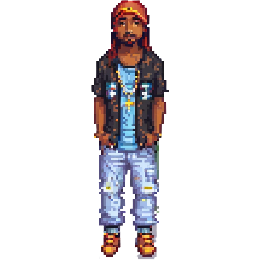2Pac в полный рост, no background emoji