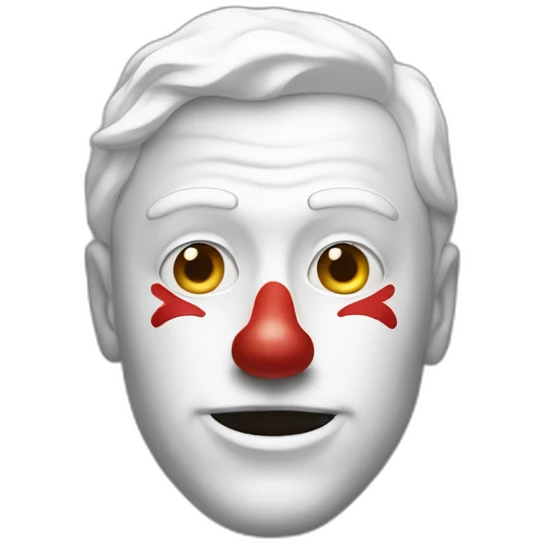 White man with clown mask emoji