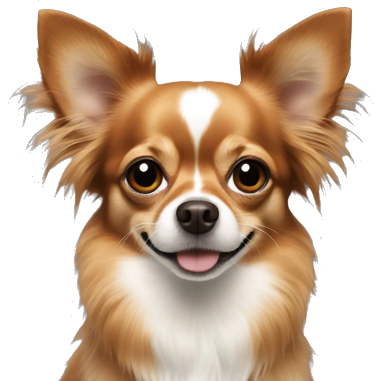 red and black long-haired chihuahua face emoji