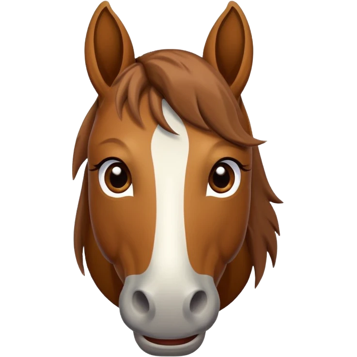 the cartoon horse should be more cartoon, and face front emoji