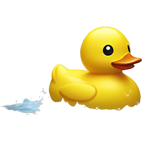 Rubber ducky in rain emoji