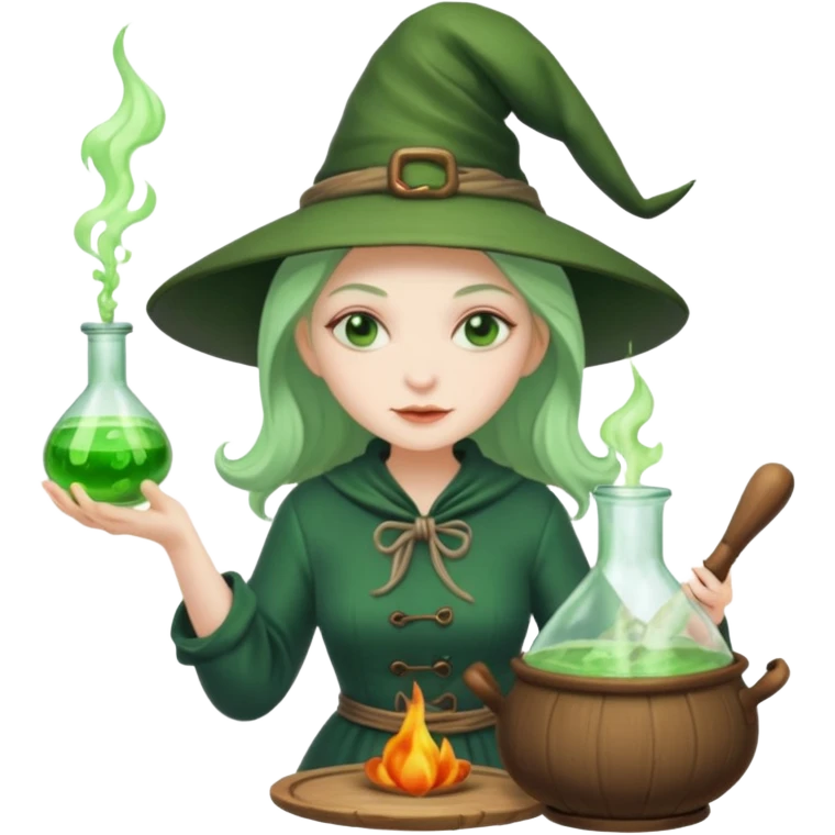 Mis enojos green witch cooking potion emoji