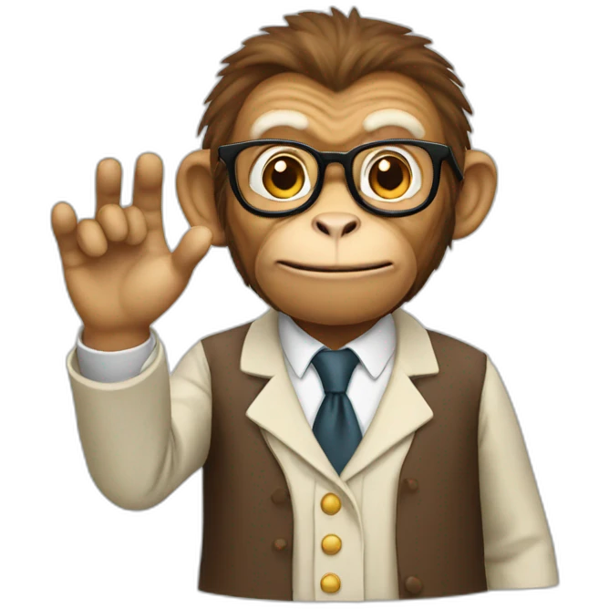 monkey professor hands emoji