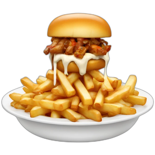 Poutine qui mange un kebab  emoji