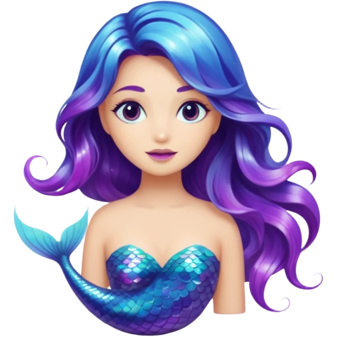 Iridescent mermaid hair emoji