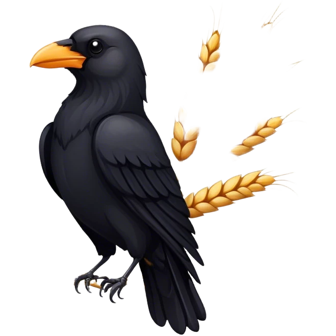 crow emblem with weat emoji
