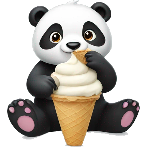 Panda eating ice cream emoji