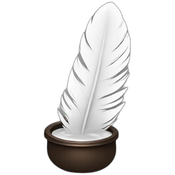 white feather inkpot emoji
