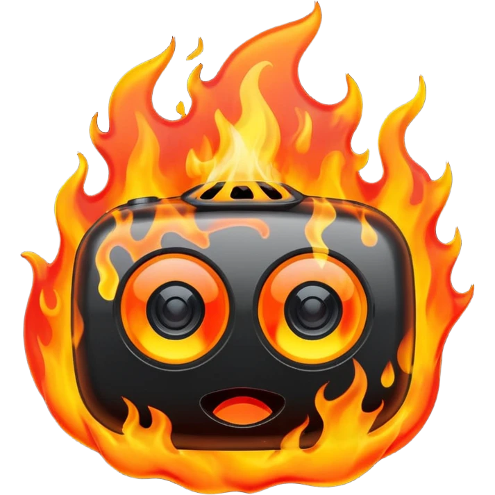 Web Cam on FIRE emoji