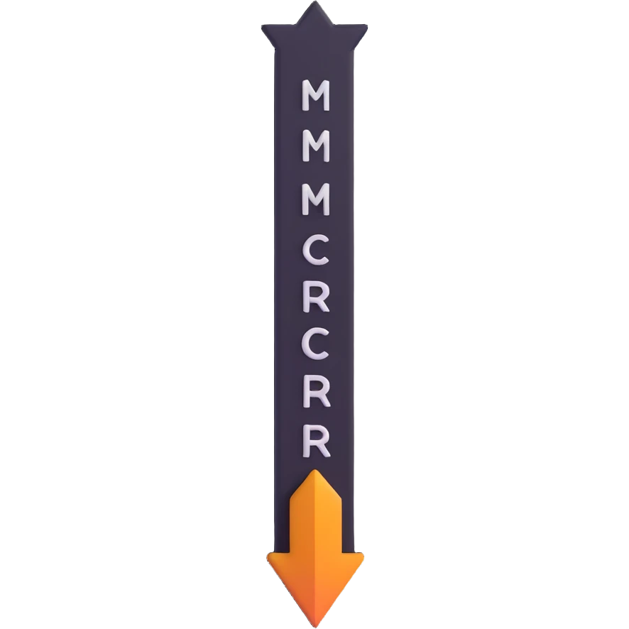 vertical text list with an upward arrow showing reversed order emoji