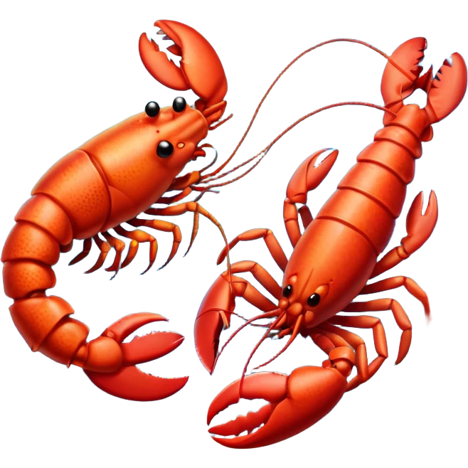 Lobster fighting shrimp  emoji