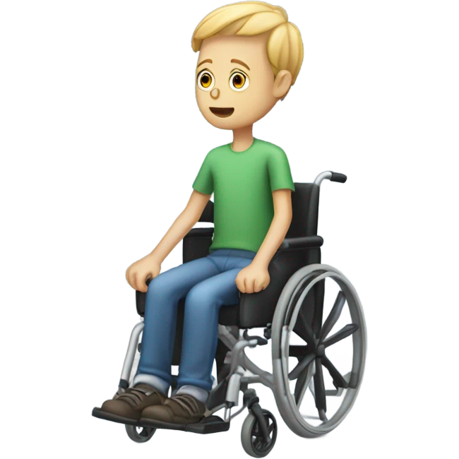 Boy in wheelchair with squid arms for hands emoji