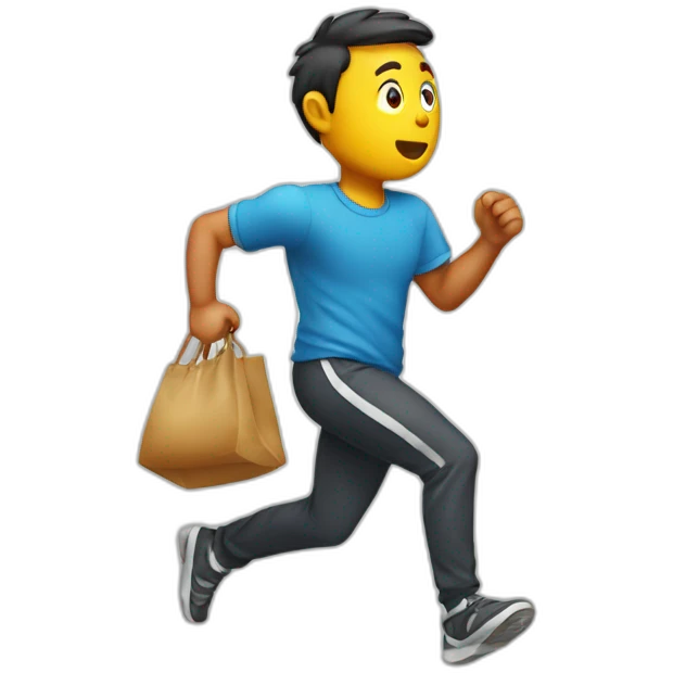 Running away with bag emoji