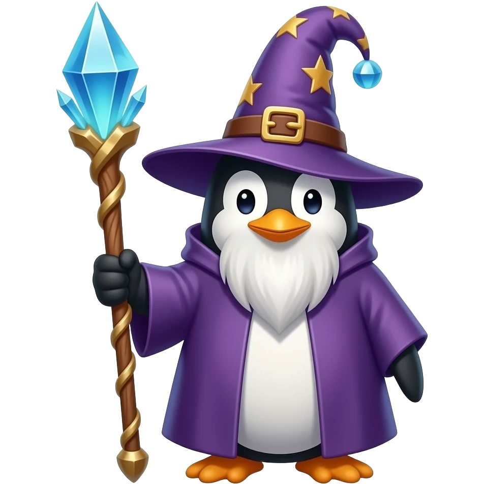 Penguin Wizard emoji