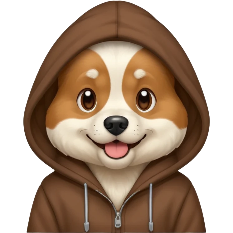 Dog wearing a hoodie  emoji