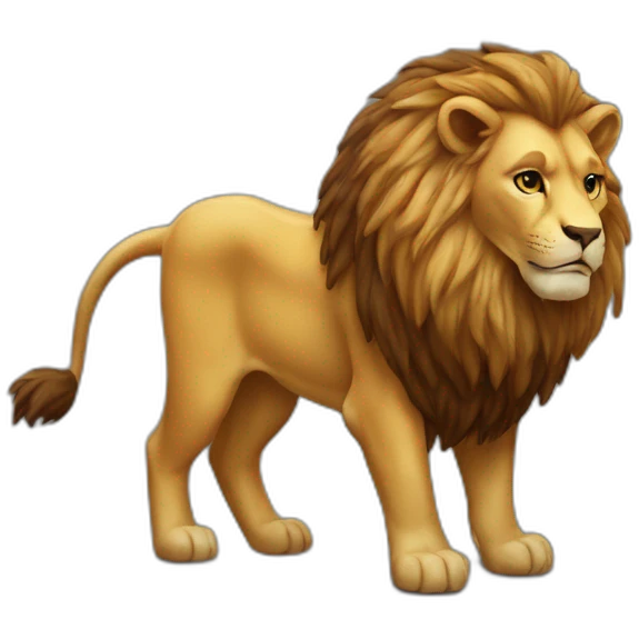 Lion killed by a goat emoji
