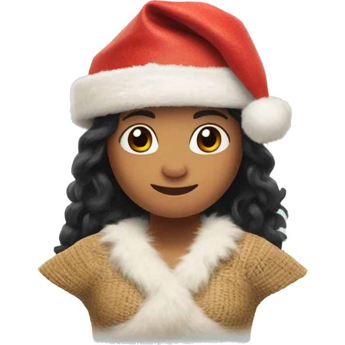 moana christmas hat open arms emoji