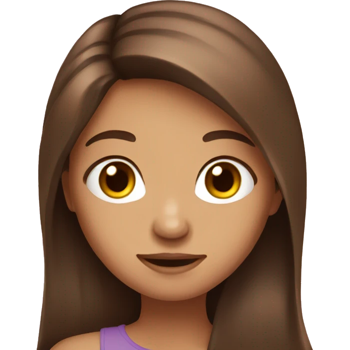 Long brown hair girl emoji