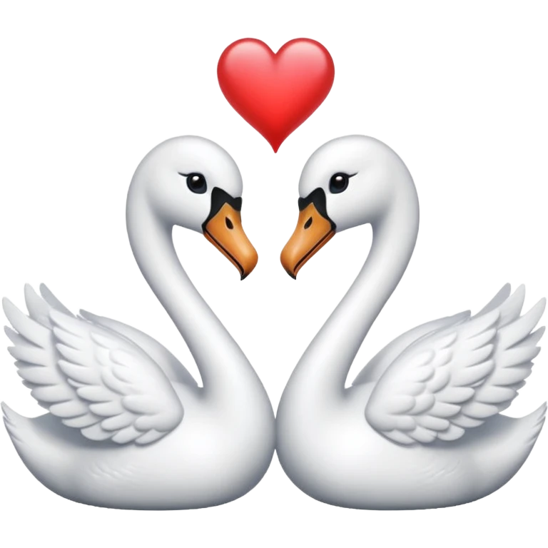 Dos cisnes haciendo un corazón emoji