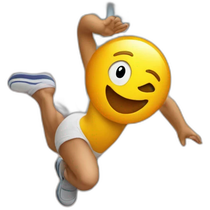 Me doing a back flip next to a balcony emoji