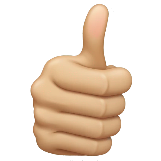 thumbs up without a thumb emoji