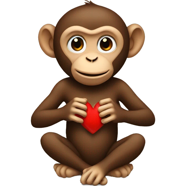 monkey making a heart emoji