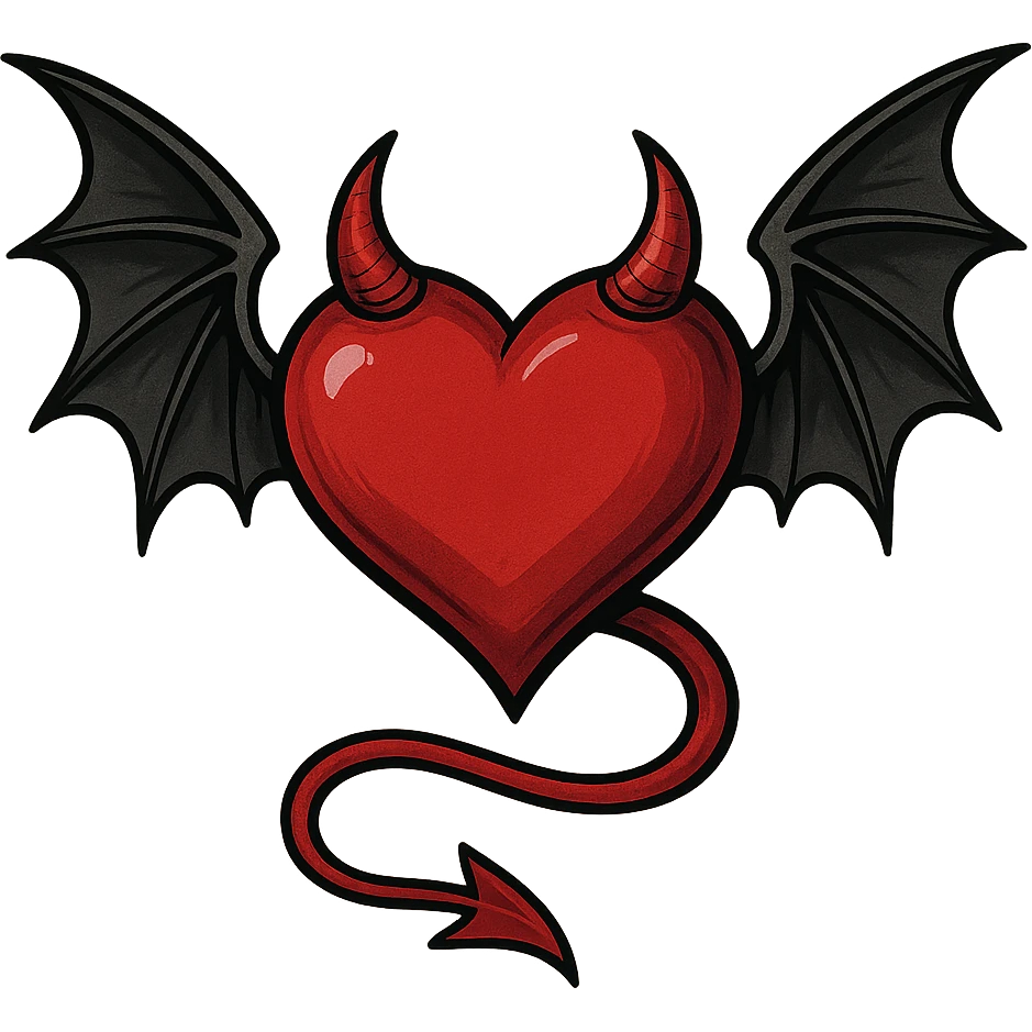 devil heart with wings,no background emoji