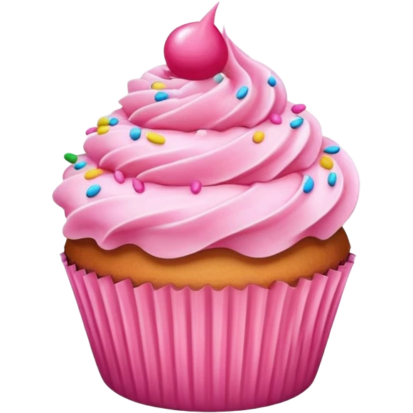 Cupcake with pink icing emoji