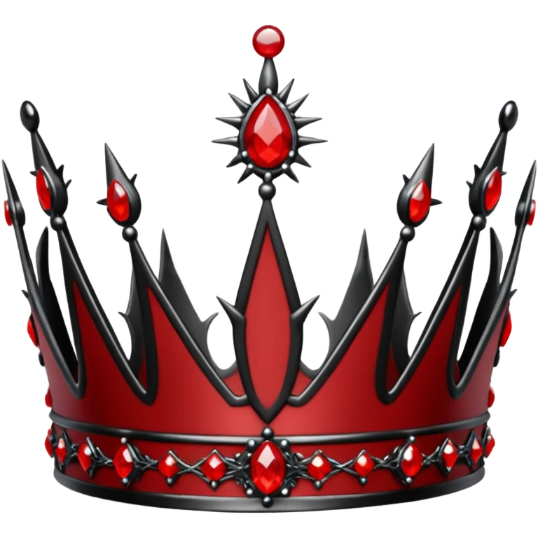 Black and red gothic thorny tiara crown  emoji