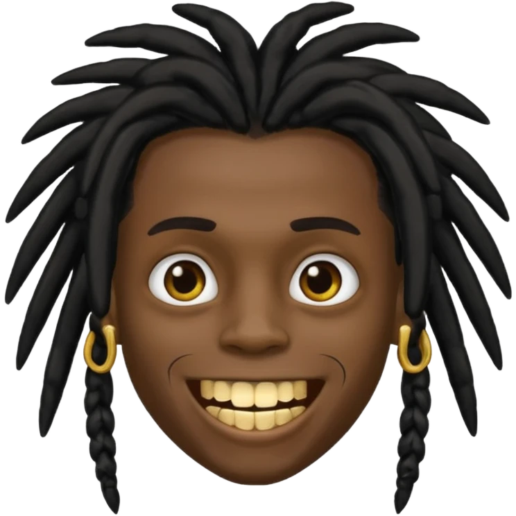 Garoto negro com black nudred com dente de ouro emoji