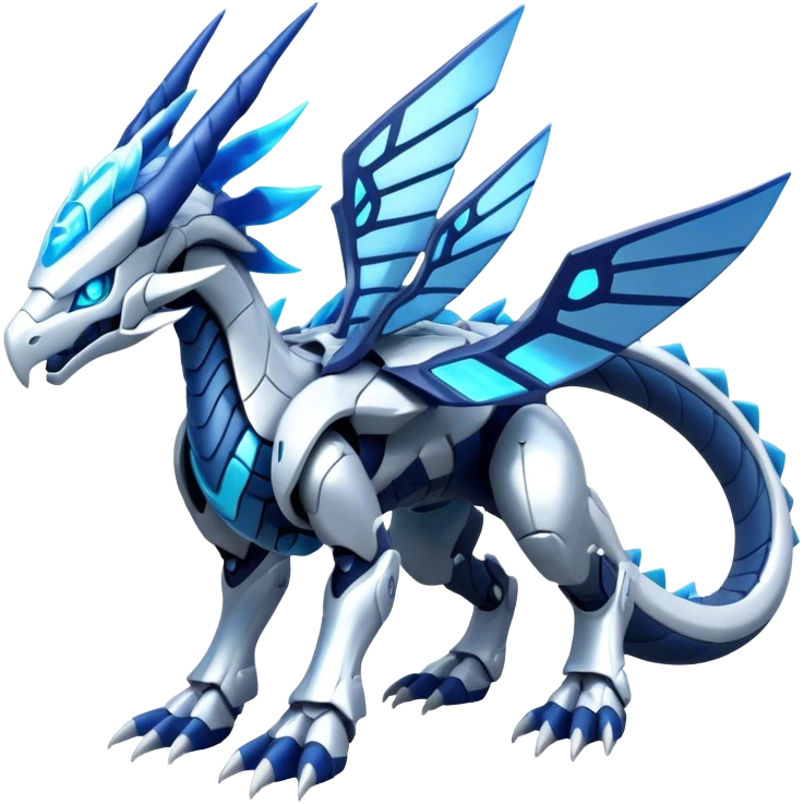 Futuristic Kyurem-reshiram-dialga-suicune-hybrid, full body emoji
