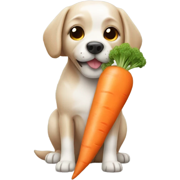 a dog with a body of a carrot emoji