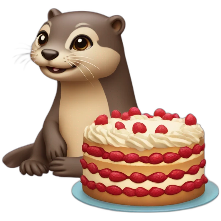 Loutre sur une torte emoji
