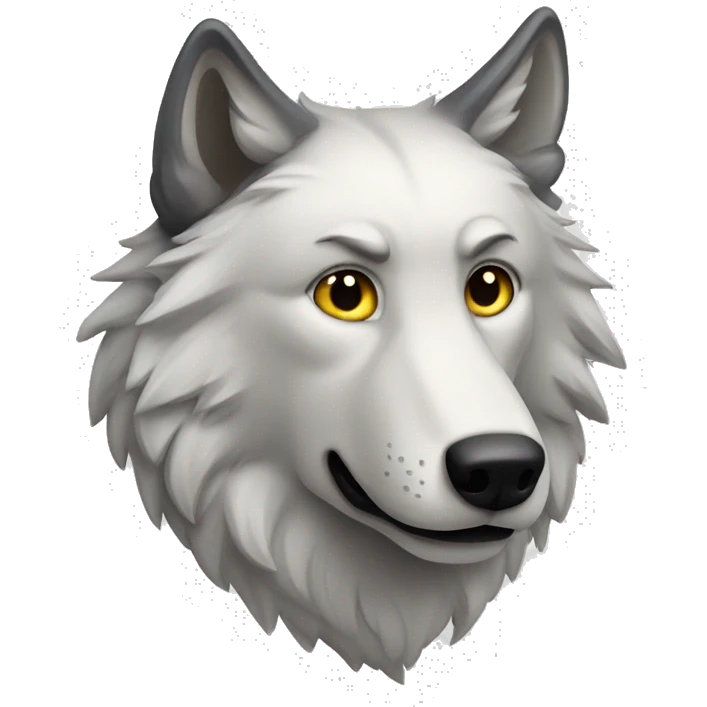 A wolf with white fair emoji