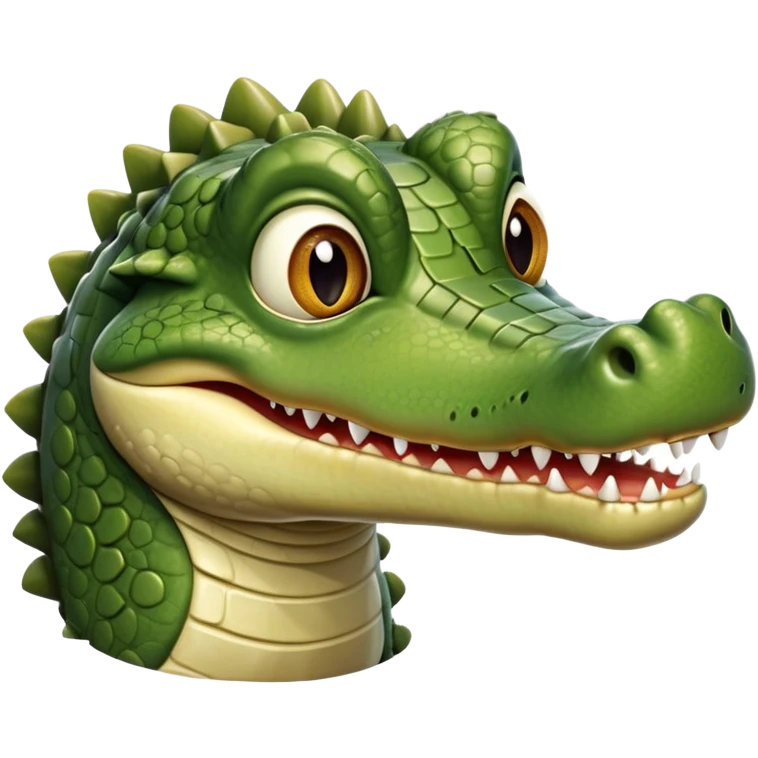 cinematic-realistic-cute-crocodile-portrait-emoji,-head-tilted-playfully-and-inquisitively,-featuring-a-robust,-well-defined-build-with-intricately-detailed,-glossy-olive-green-scales-and-a-surprisingly-endearing-face-with-round,-sparkling eyes emoji