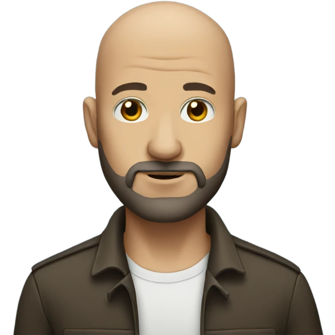 Tall, bald with beard emoji