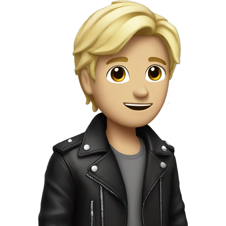 blonde boy in leather jacket whos name jeno emoji