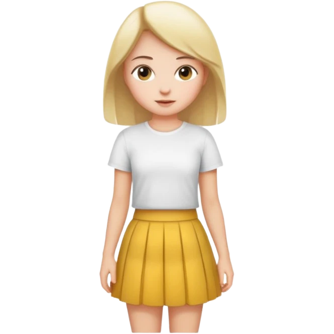 The girl on skirt with white t-shirt  emoji