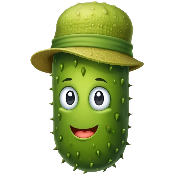pickle with a hat  emoji